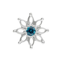 Turkoosi Kristalli Aqua Bloom -lisäosa Aqua Bloom -lisäosa turkoosilla kristallilla kukkamuodossa, titaani