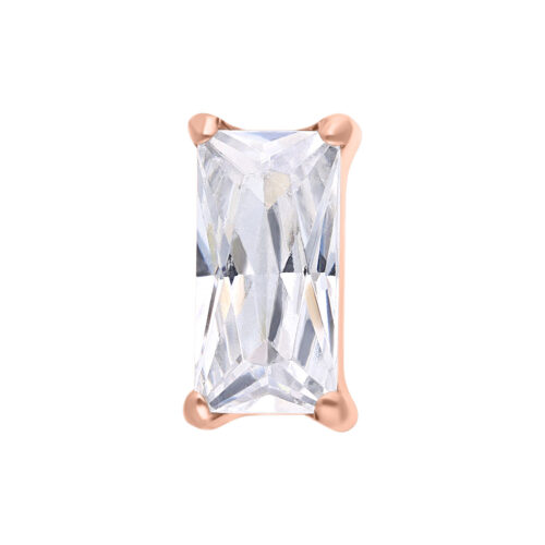 Push Fit Baguette Crystal -Koristeosa - Ruusukultainen metalli