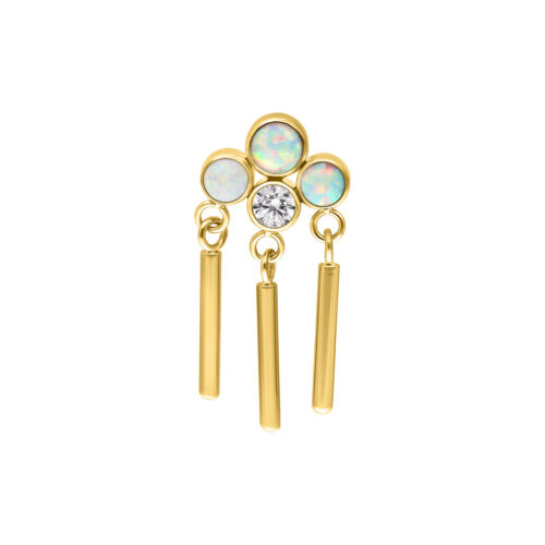 Push Fit Synthetic Opal Statement Crown Attachment - Kultainen metalli