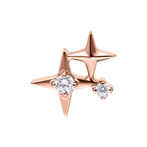 Push Fit Star Sparkle -koristeosa - Ruusukultainen metalli