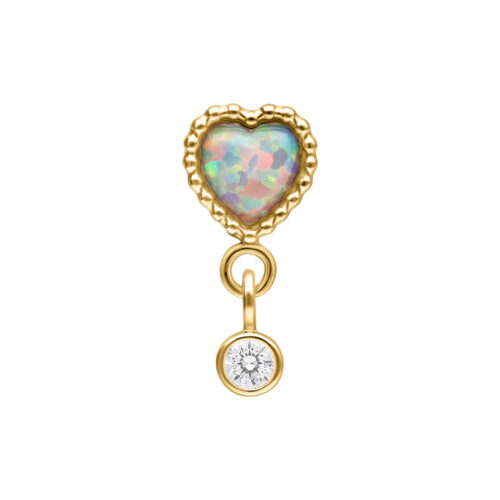 Push Fit Opal Heart Attachment - Kultainen metalli
