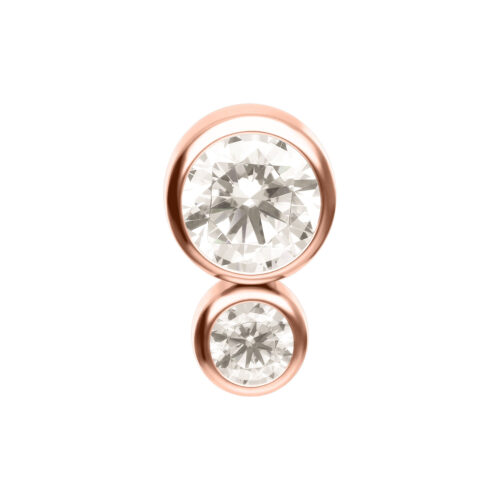 Push Fit Mini Double Crystal Attachment - Ruusukultainen metalli