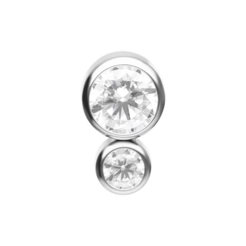 Push Fit Mini Double Crystal Attachment - Hopeinen metalli